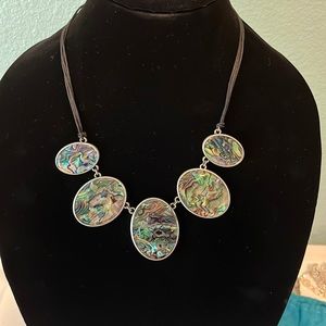 Abalone multi pendant necklace. Bella Karma.